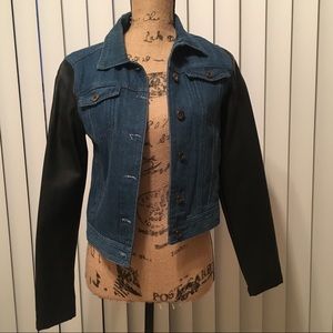 Denim & Faux Leather Jacket